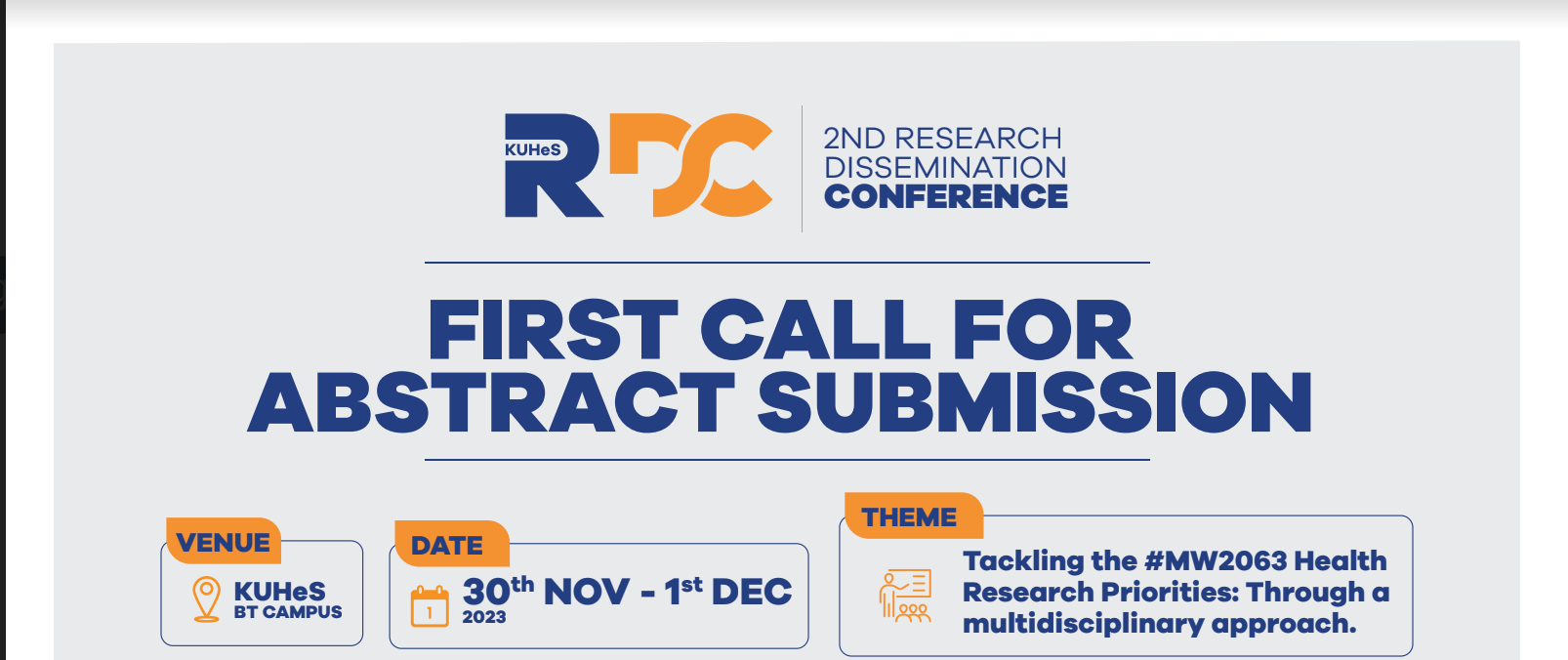 First call for abstracts – 2023 KUHeS Research Dissemination Conference