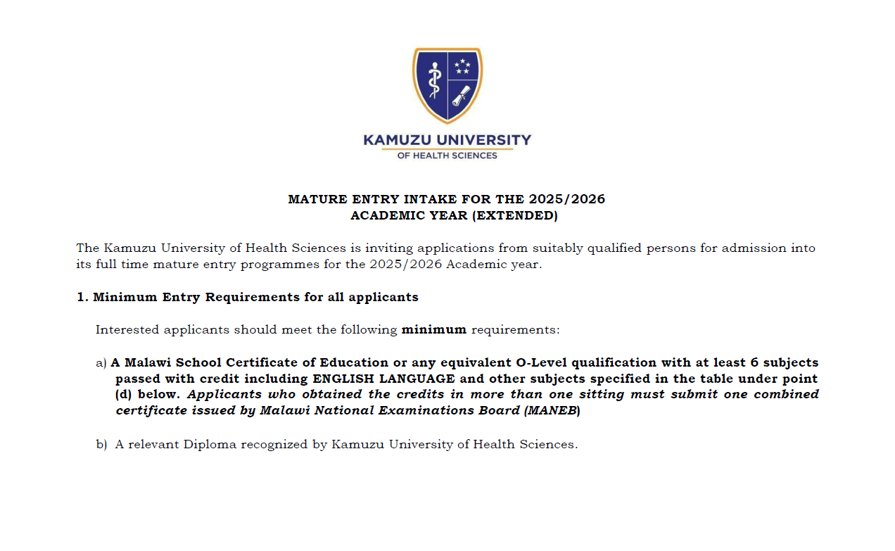 Adverts for Mature Entry, Upgrading and Economic fees Admissions